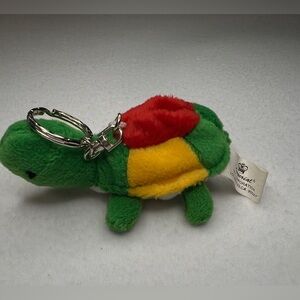 Vintage Imperial Toy Corporation Keychain Turtle Multicolor Stuffed Animal